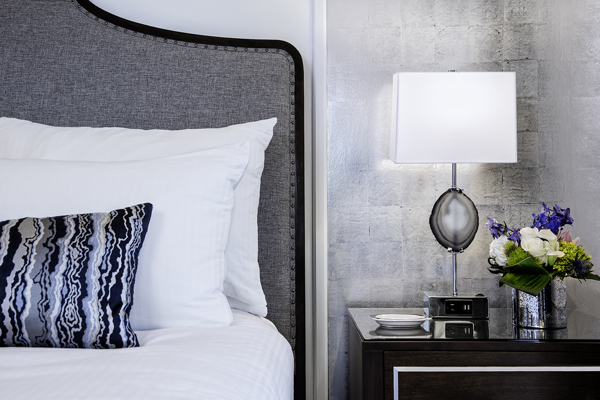 Phoenix Park Hotel Suite Bed Pillow and Side Table