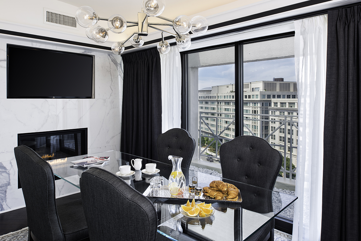 Phoenix Park Hotel Suite Dinning Table with View of City